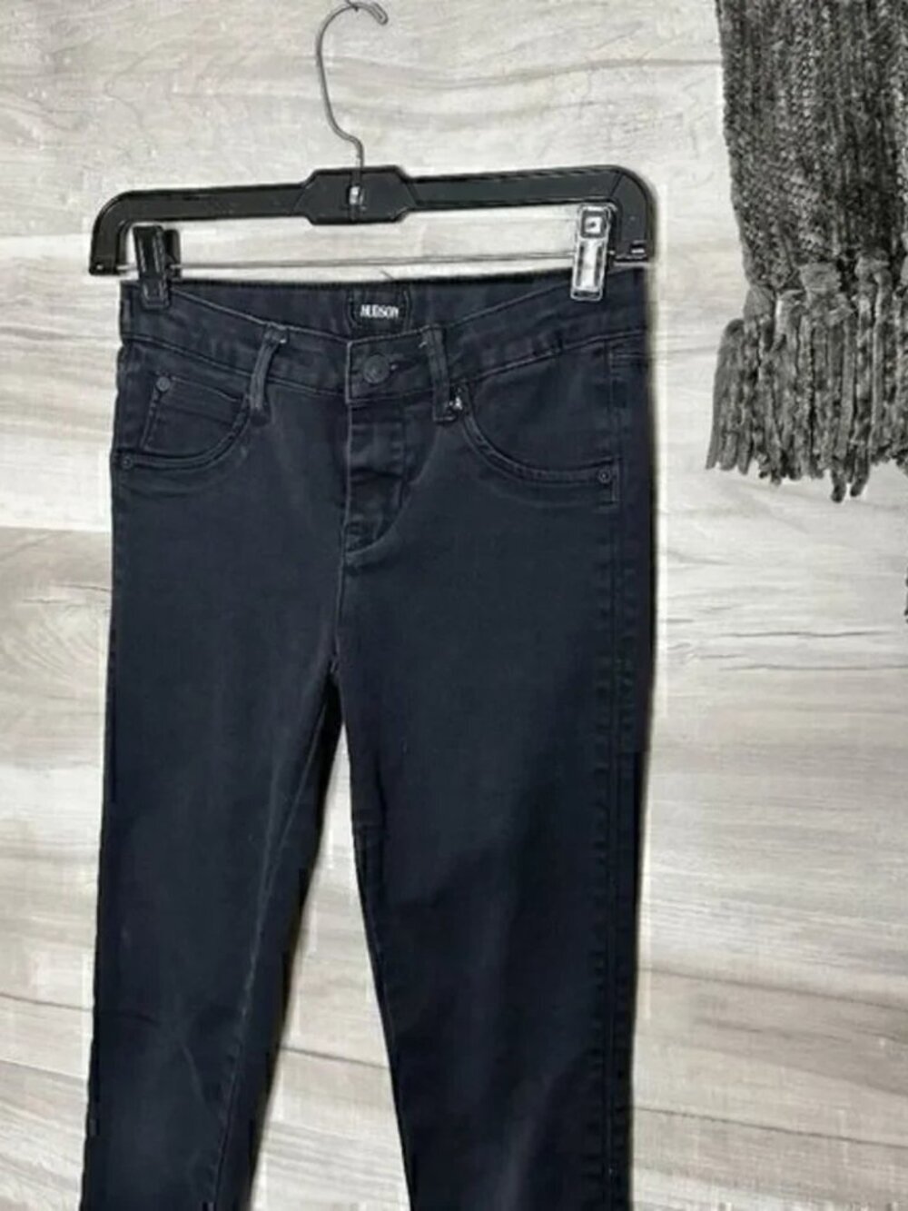 Hudson Jeans Girls Black Vintage Diao Mid Rise Skinny Jeans Size 16
